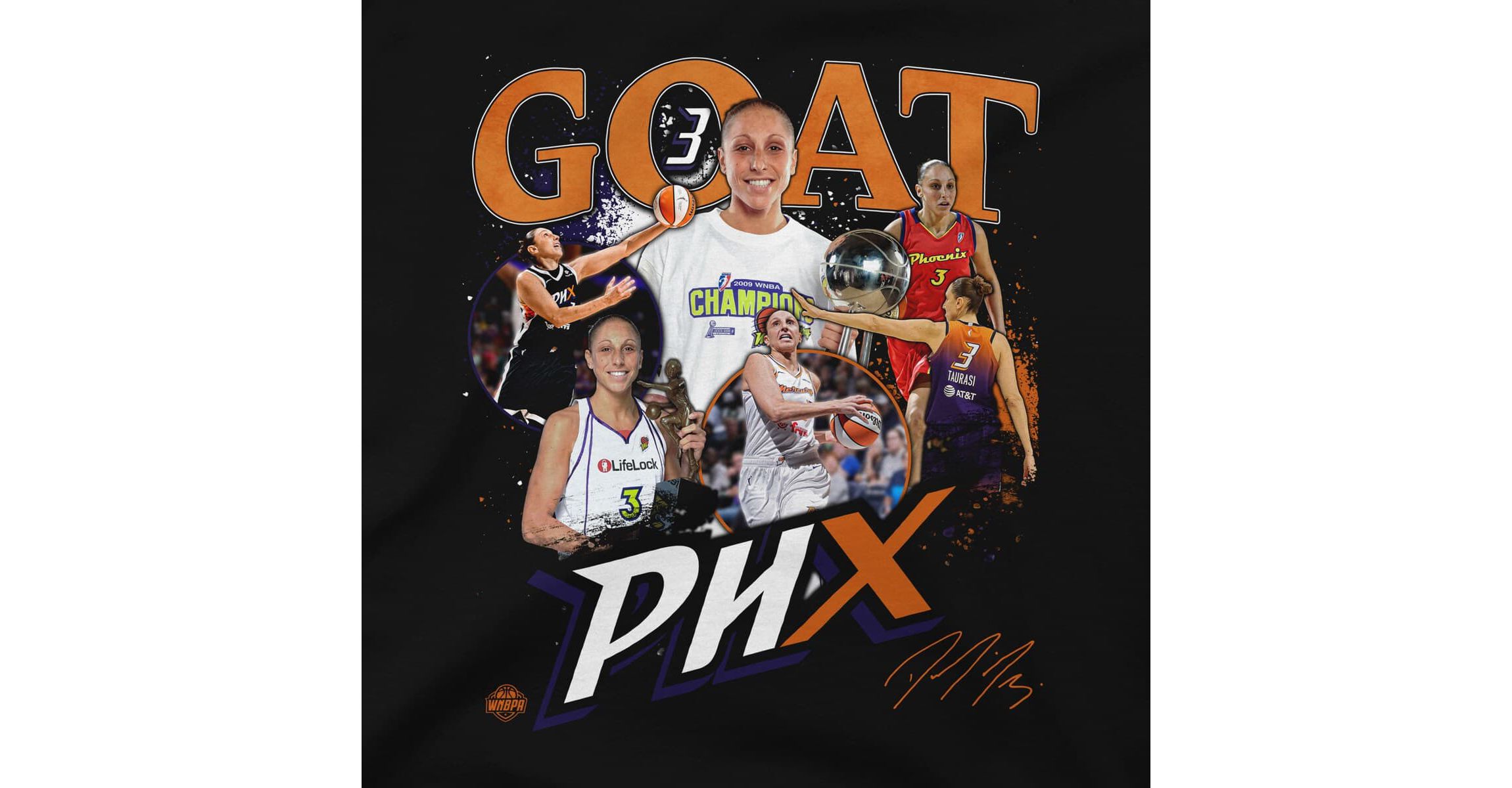 WNBA Unisex Diana Taurasi Phoenix Mercury Greatest Of All Time Retirement T-Shirt