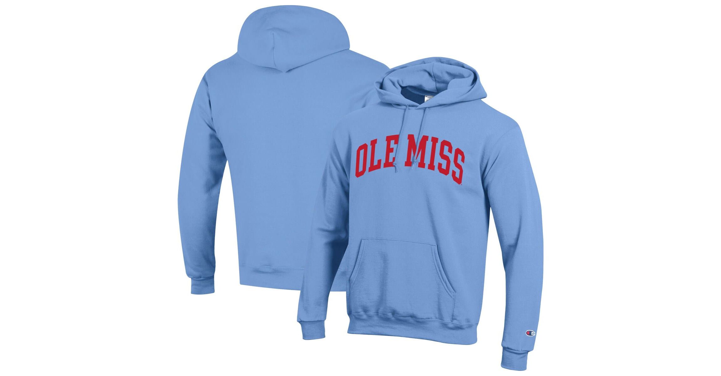 NCAA Powder Ole Miss Rebels Basic Arch Fleece Pullover Hoodie