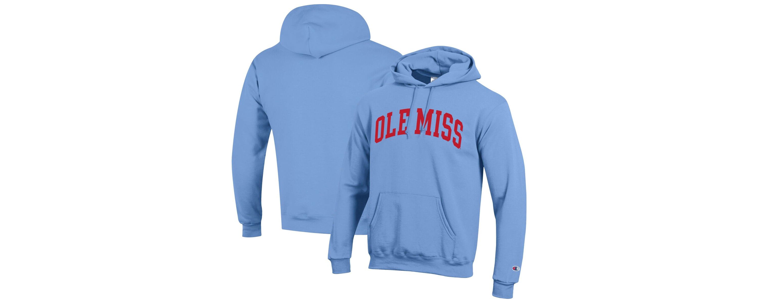 NCAA Powder Ole Miss Rebels Basic Arch Fleece Pullover Hoodie