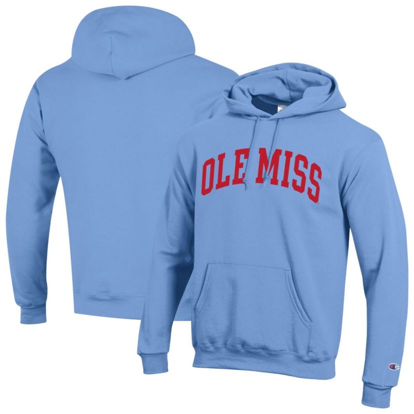 NCAA Powder Ole Miss Rebels Basic Arch Fleece Pullover Hoodie