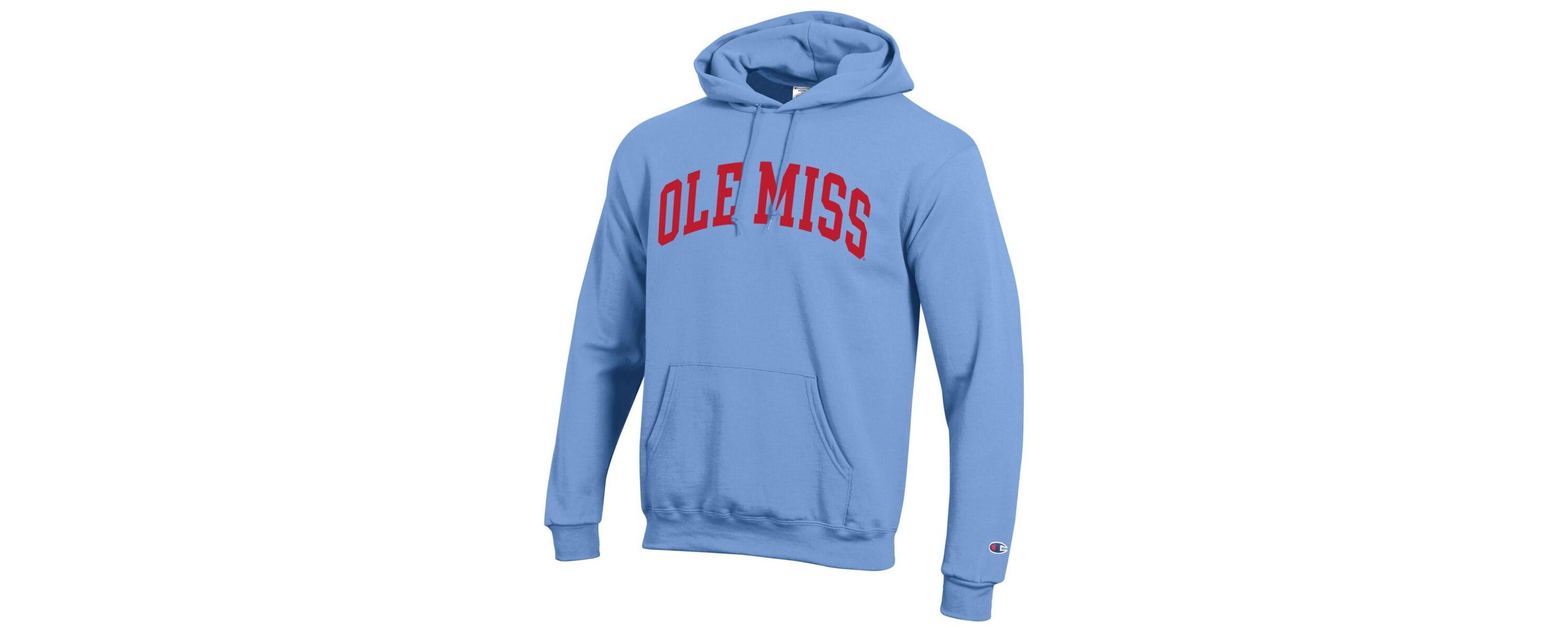 NCAA Powder Ole Miss Rebels Basic Arch Fleece Pullover Hoodie