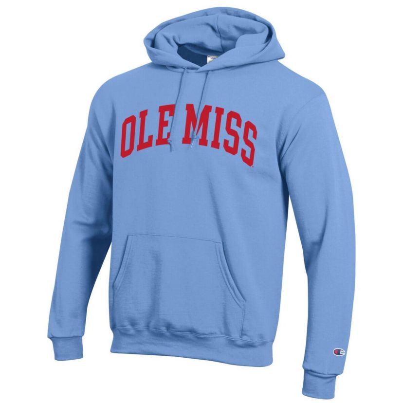 NCAA Powder Ole Miss Rebels Basic Arch Fleece Pullover Hoodie