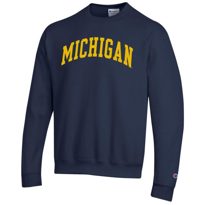 NCAA Michigan Wolverines Basic Arch Fleece Pullover Sweatshirt