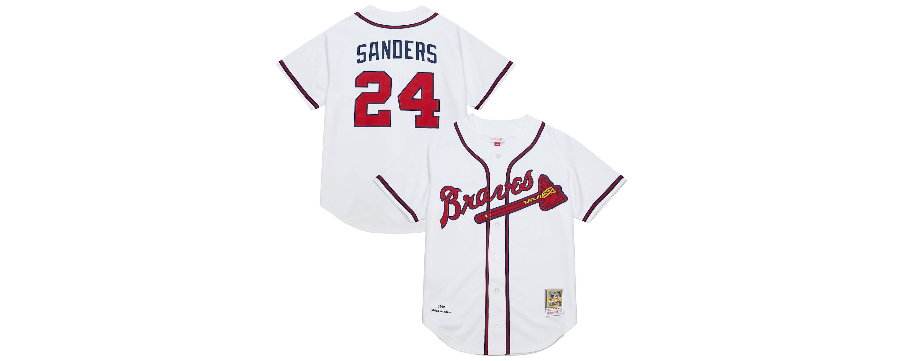 MLB Deion Sanders Atlanta Braves Cooperstown Collection 1992 Authentic Jersey