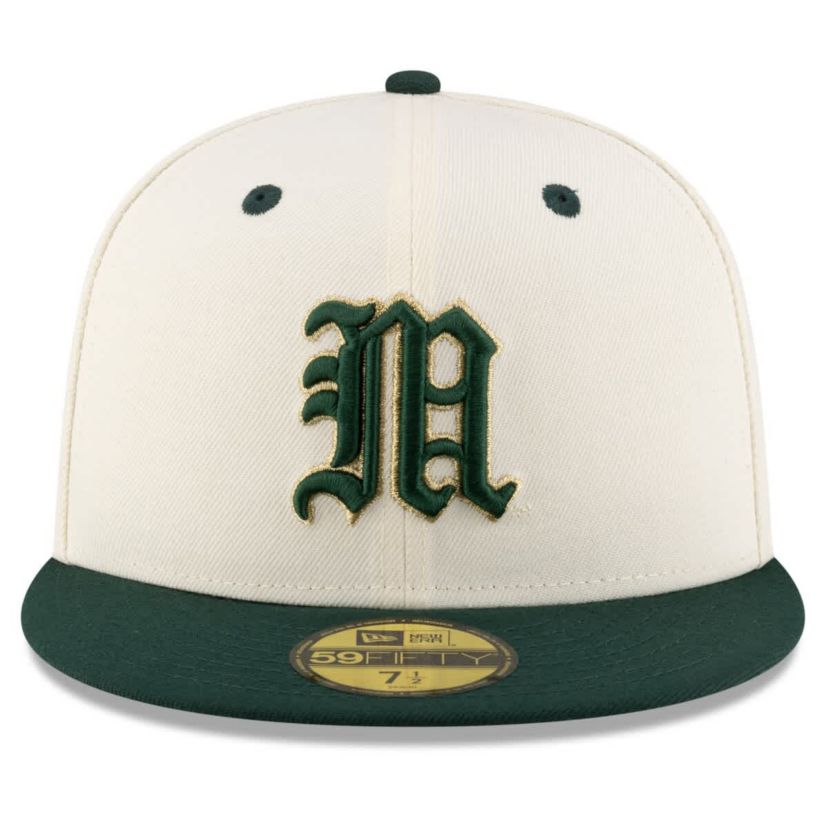 Miami (FL) Hurricanes NCAA Cream/Green Miami Hurricanes On-Field 59FIFTY Fitted Hat
