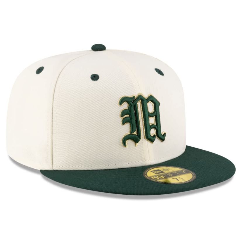 Miami (FL) Hurricanes NCAA Cream/Green Miami Hurricanes On-Field 59FIFTY Fitted Hat