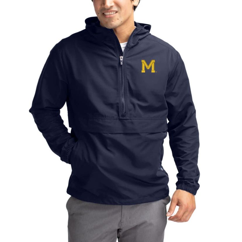 NCAA Michigan Wolverines Charter Eco Recycled Half-Zip Anorak Jacket
