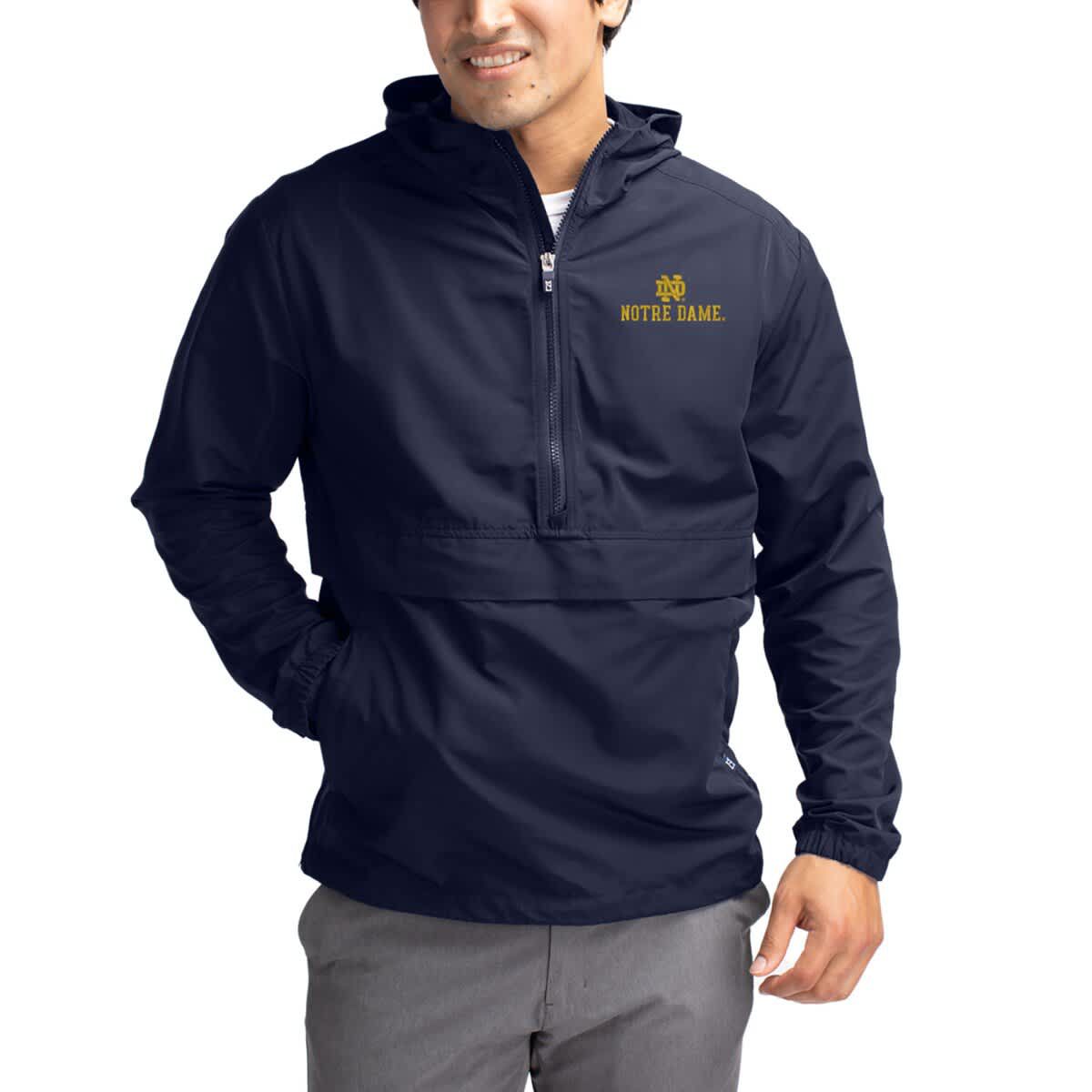 NCAA Notre Dame Fighting Irish Charter Eco Recycled Half-Zip Anorak Jacket