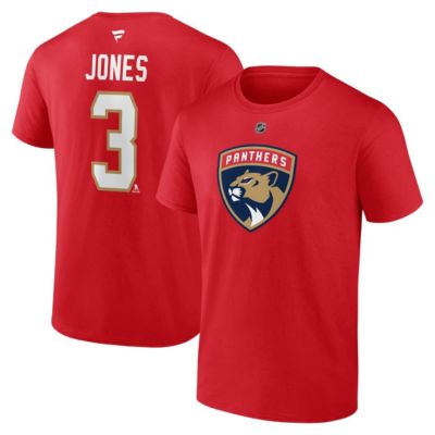 Men's NHL Fanatics Seth Jones Florida Panthers Authentic Stack Name & Number T-Shirt, Red, 2XL