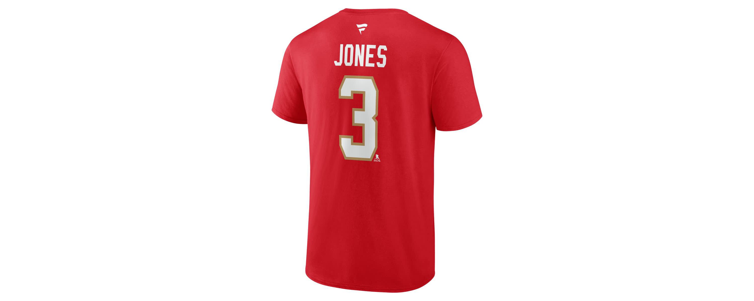 NHL Fanatics Seth Jones Florida Panthers Authentic Stack Name & Number T-Shirt