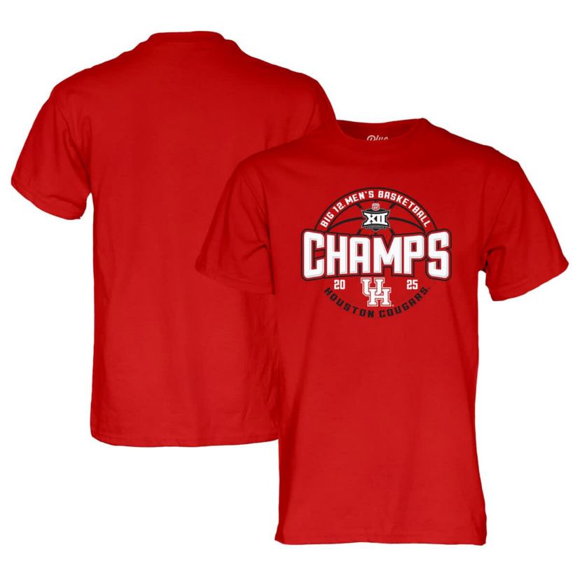 NCAA Houston Cougars 2025 Big 12 Basketball Conference Tournament s Locker Room T-Shirt