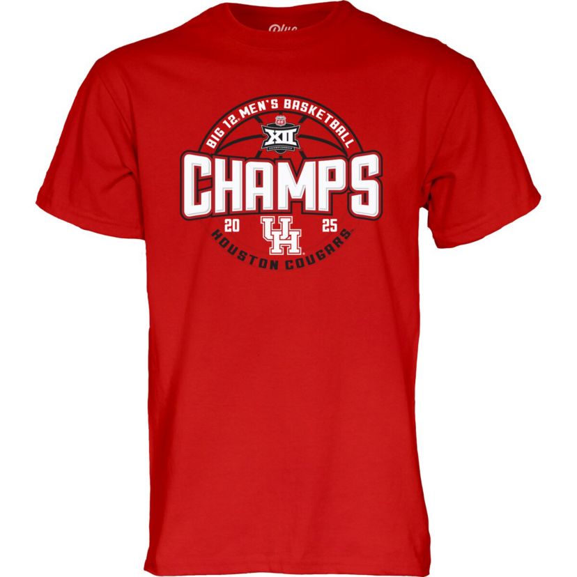 NCAA Houston Cougars 2025 Big 12 Basketball Conference Tournament s Locker Room T-Shirt