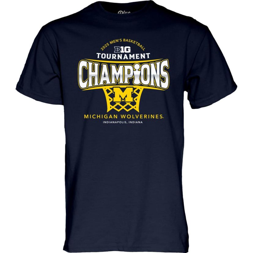 NCAA Michigan Wolverines 2025 Big Ten Basketball Conference Tournament s Locker Room T-Shirt