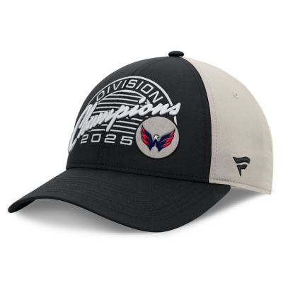 Men's NHL Fanatics Black/Gray Washington Capitals 2025 Metropolitan Division s Locker Room Adjustable Hat, Black