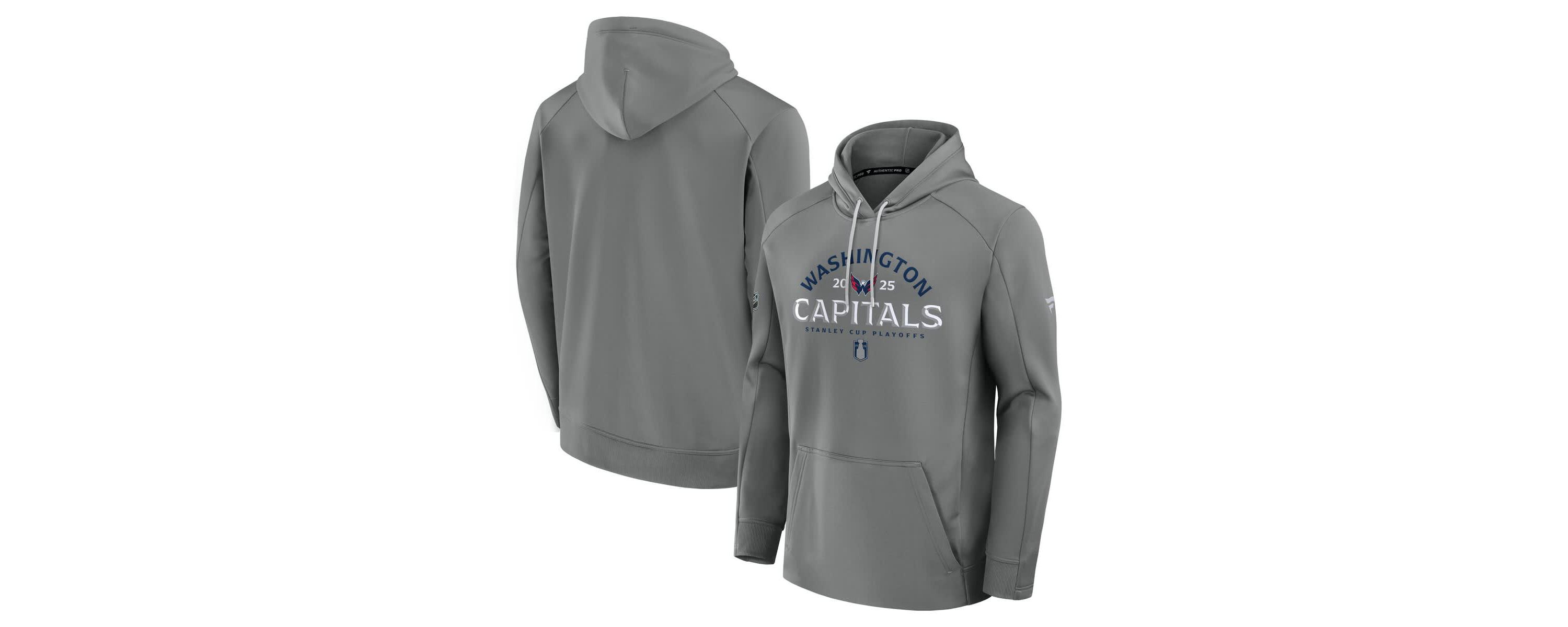 NHL Fanatics Washington Capitals 2025 Stanley Cup Playoffs Authentic Pro Rink Fly Fleece Pullover Hoodie