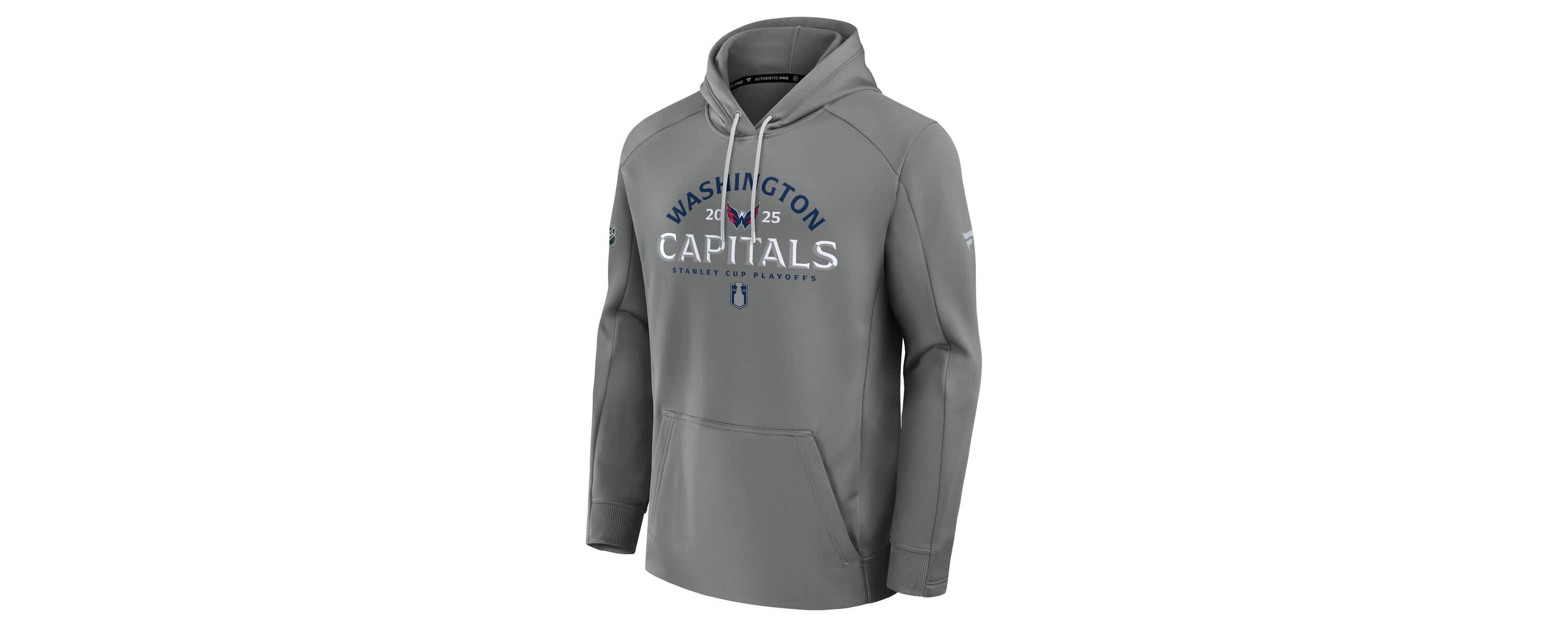 NHL Fanatics Washington Capitals 2025 Stanley Cup Playoffs Authentic Pro Rink Fly Fleece Pullover Hoodie
