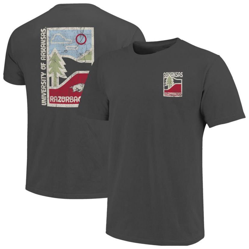 NCAA Arkansas Razorbacks Minimal Vista Distressed Graphics T-Shirt