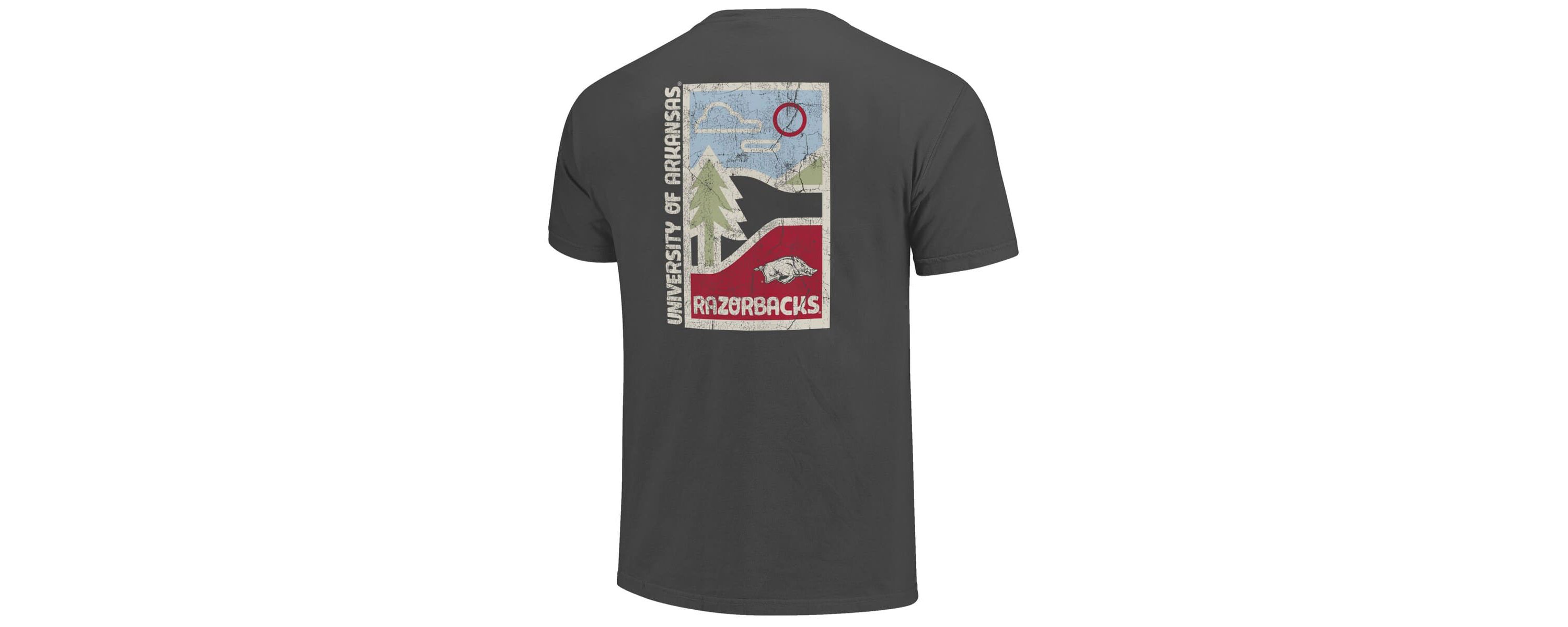 NCAA Arkansas Razorbacks Minimal Vista Distressed Graphics T-Shirt