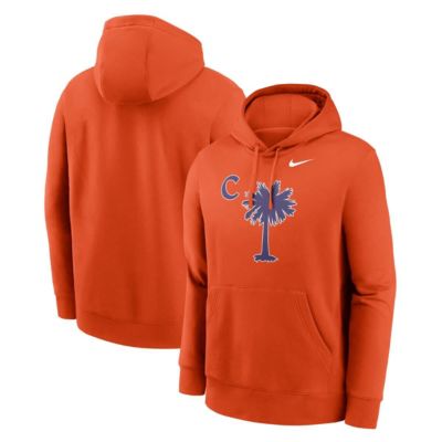 Men's NCAA Nike Clemson Tigers Palmetto C Club Fleece Pullover Hoodie, Orange, XL