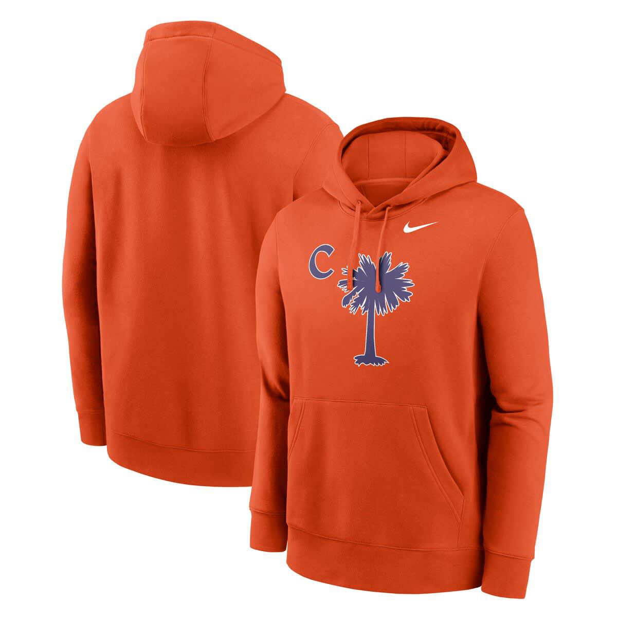 NCAA Nike Clemson Tigers Palmetto C Club Fleece Pullover Hoodie