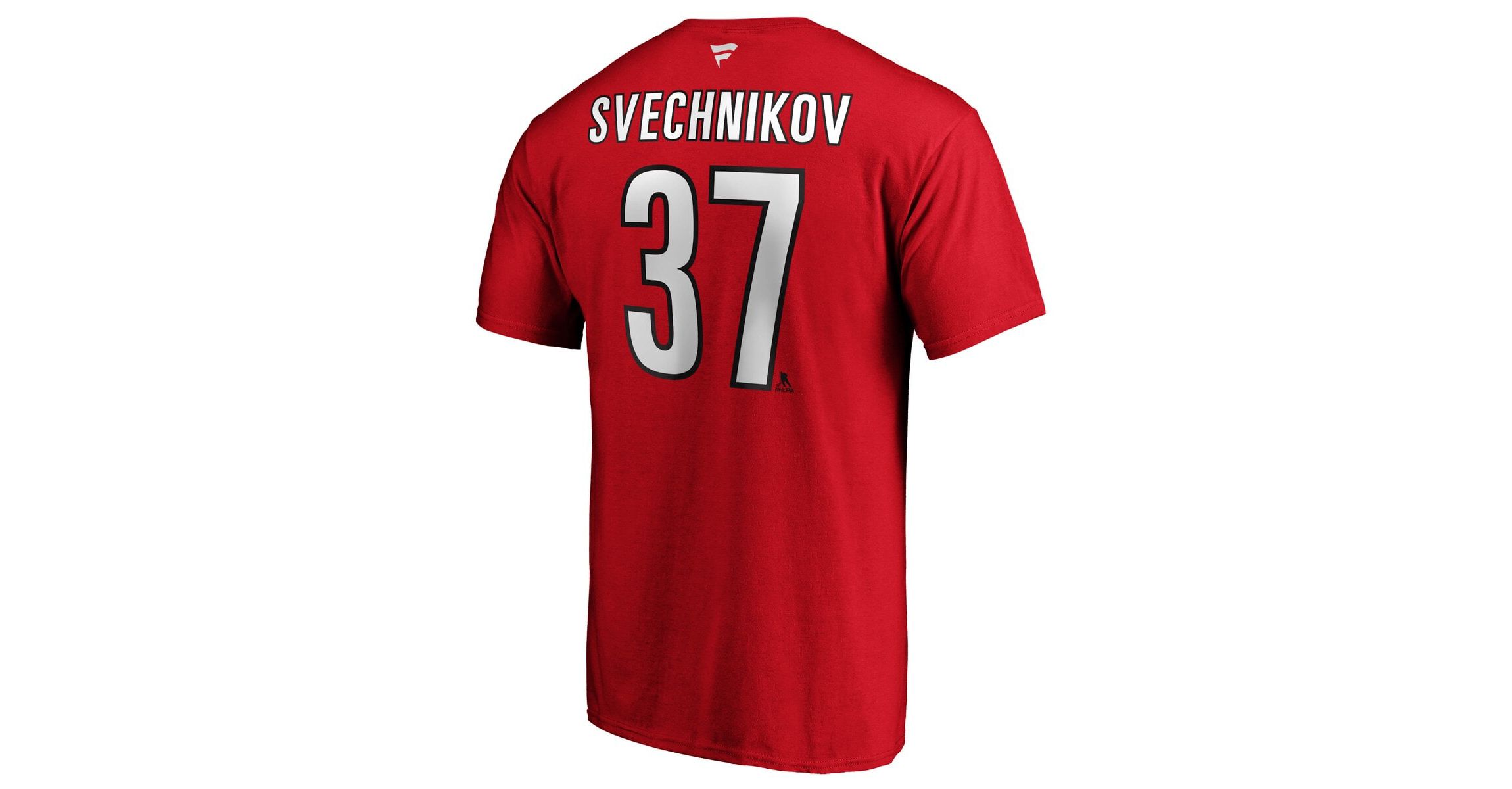 NHL Fanatics Andrei Svechnikov Carolina Hurricanes Authentic Stack Name & Number T-Shirt