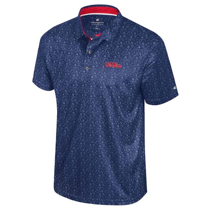 NCAA Ole Miss Rebels Football Print Polo