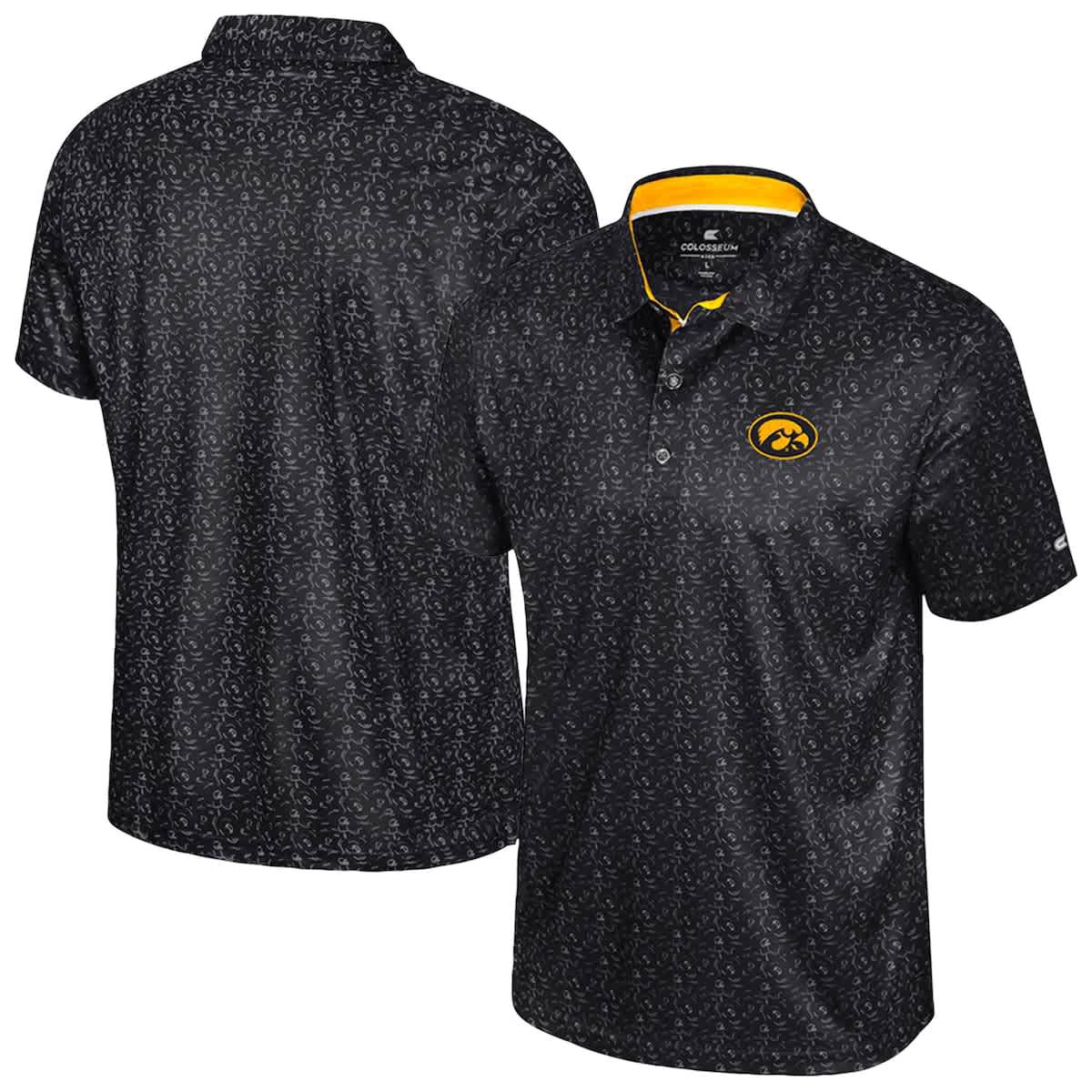 NCAA Iowa Hawkeyes Football Print Polo