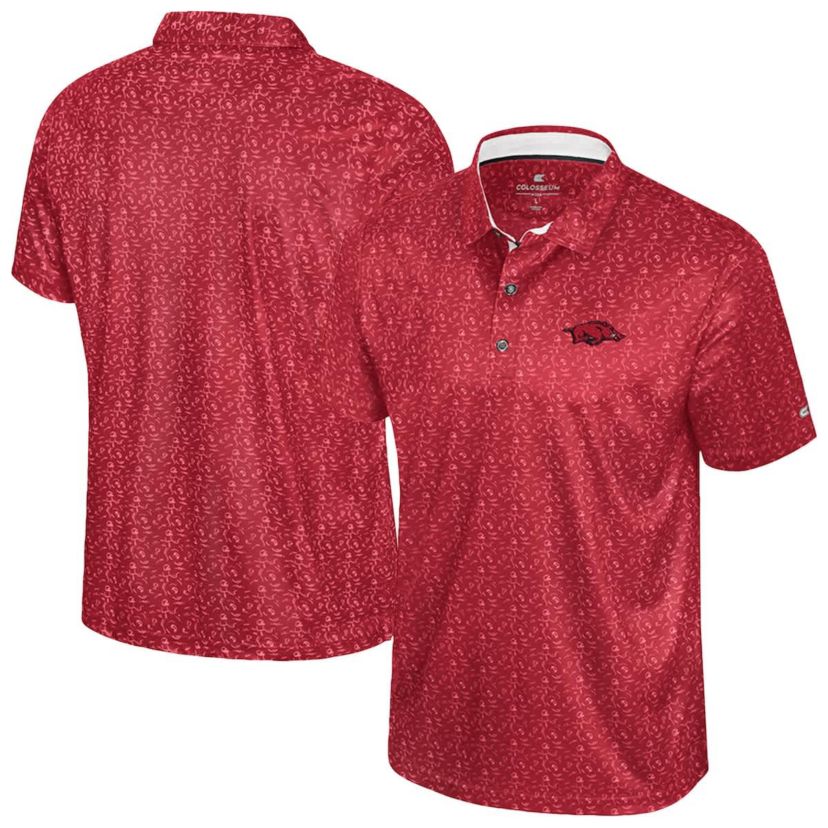 NCAA Arkansas Razorbacks Football Print Polo