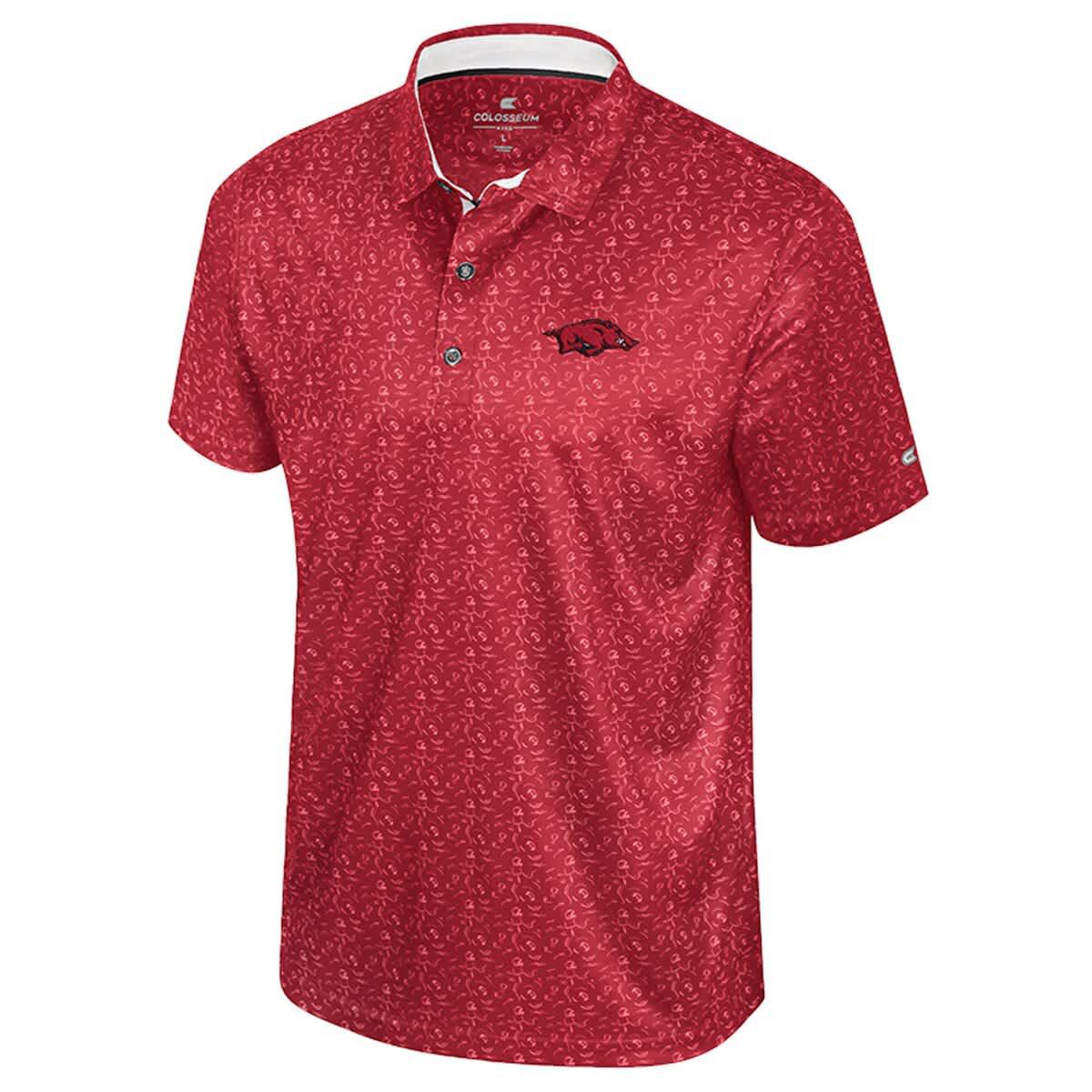NCAA Arkansas Razorbacks Football Print Polo