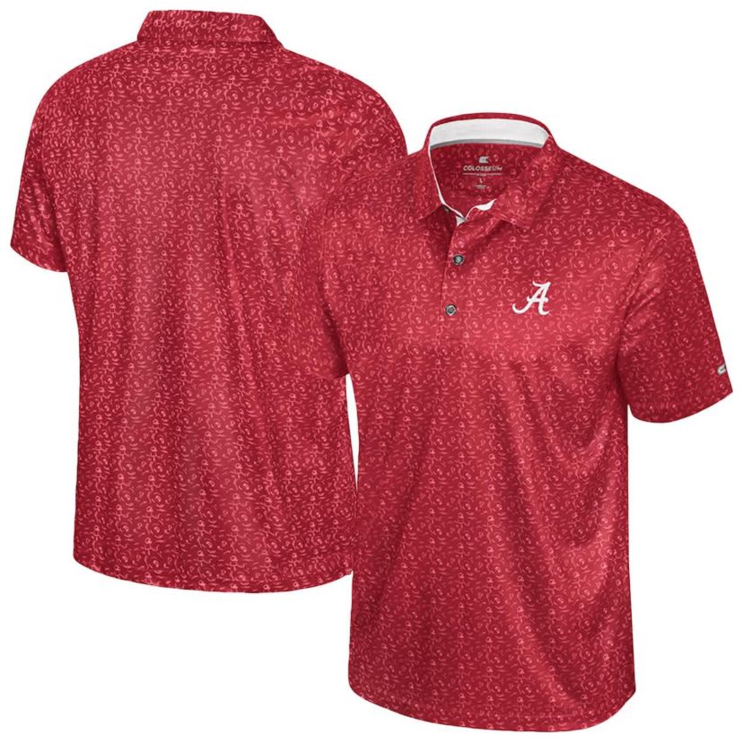 Alabama Crimson Tide NCAA Alabama Tide Football Print Polo