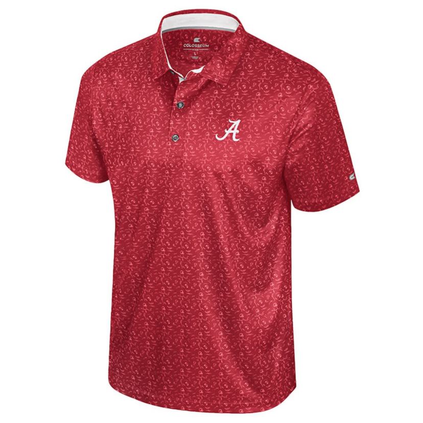 Alabama Crimson Tide NCAA Alabama Tide Football Print Polo