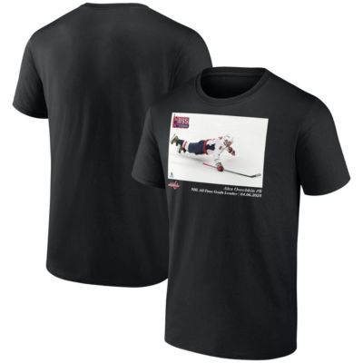 Fanatics MTO Label Men's NHL Alexander Ovechkin Washington Capitals NHL All-Time Goals Leader T-Shirt, Black, 5XL