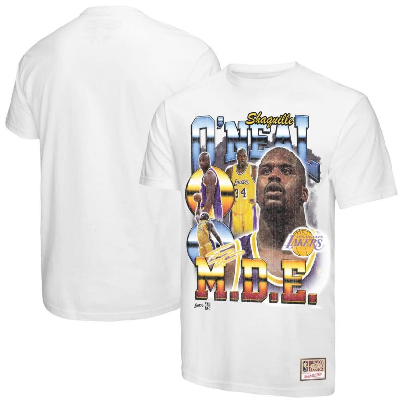 NBA Shaquille ONeal Los Angeles Lakers Commemorative Collage T-Shirt