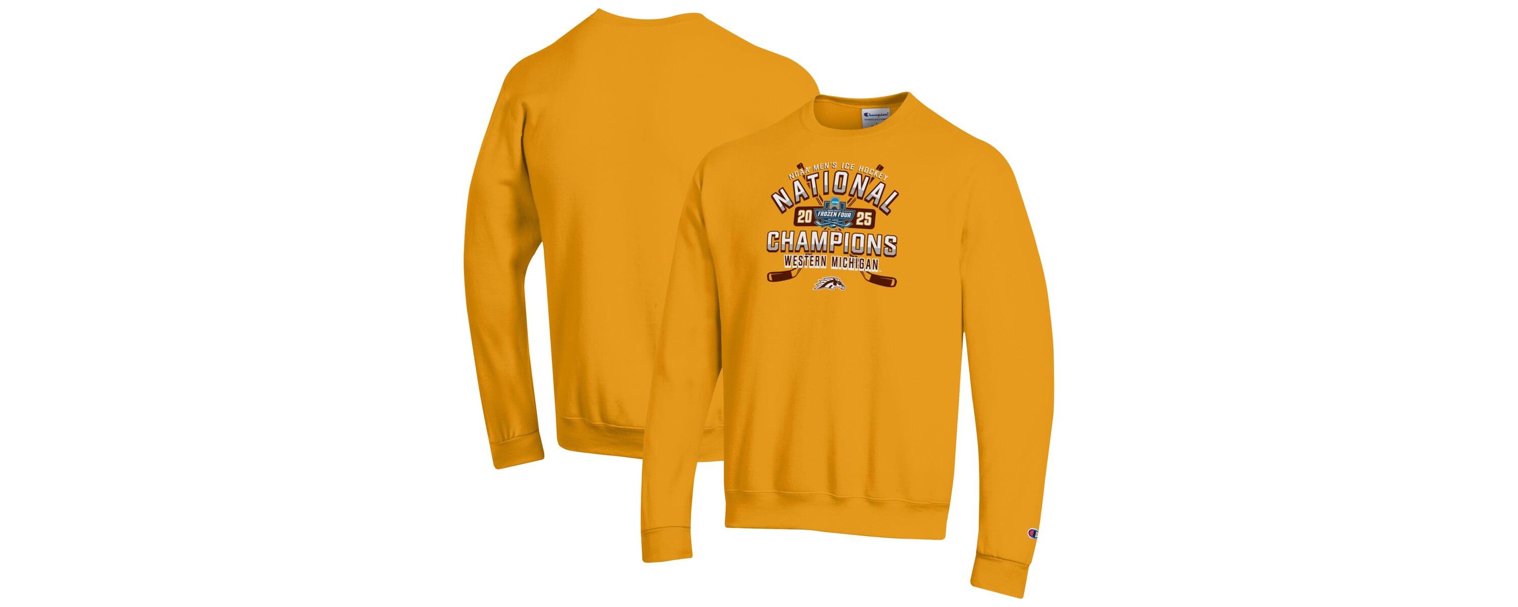 NCAA Unisex Western Michigan Broncos 2025 NCAA Frozen Four Ice Hockey National s Eco Powerblend Pullover Sweatshirt