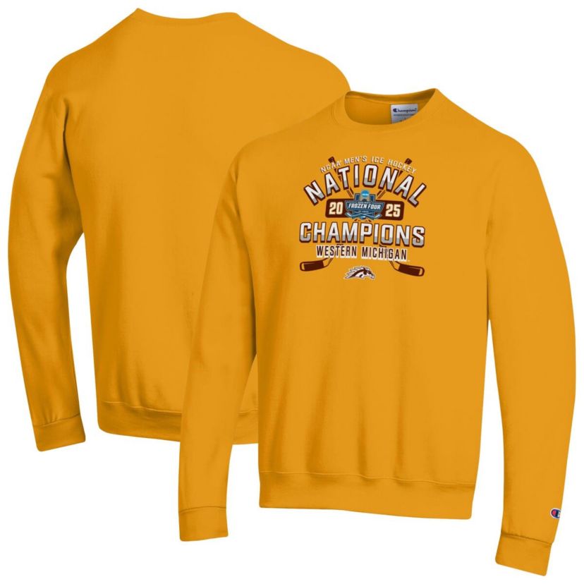 NCAA Unisex Western Michigan Broncos 2025 NCAA Frozen Four Ice Hockey National s Eco Powerblend Pullover Sweatshirt
