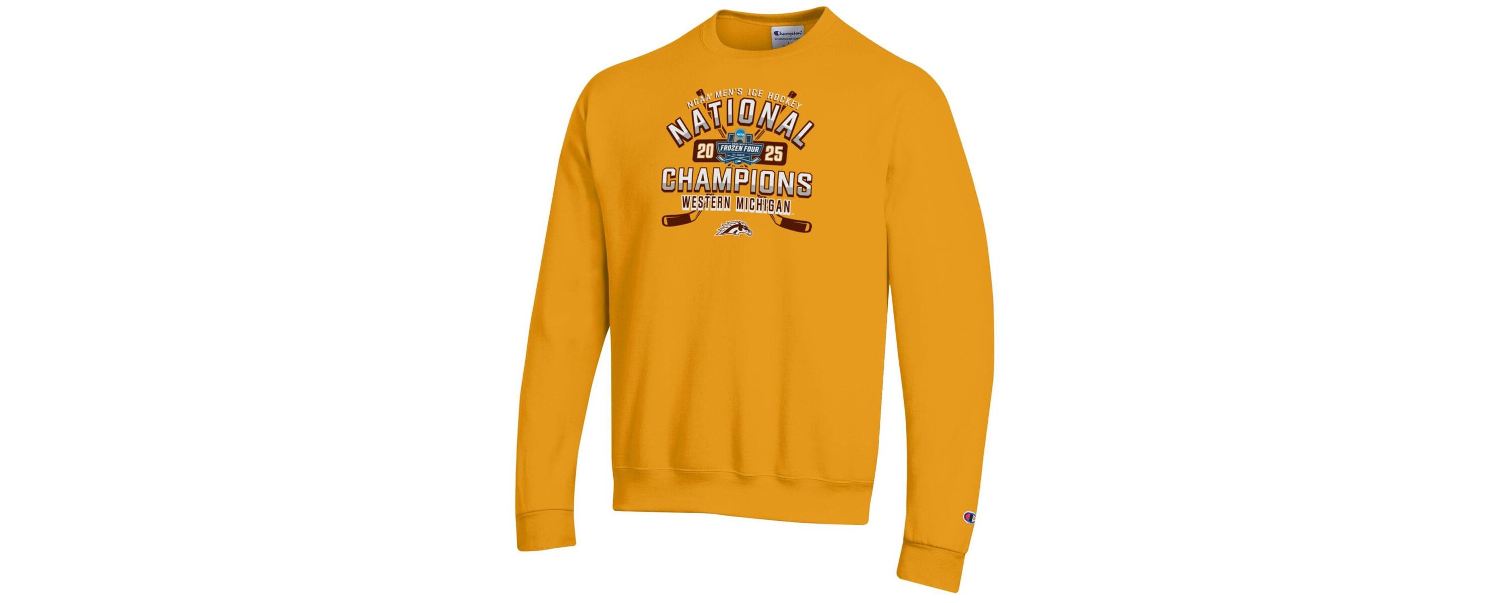 NCAA Unisex Western Michigan Broncos 2025 NCAA Frozen Four Ice Hockey National s Eco Powerblend Pullover Sweatshirt