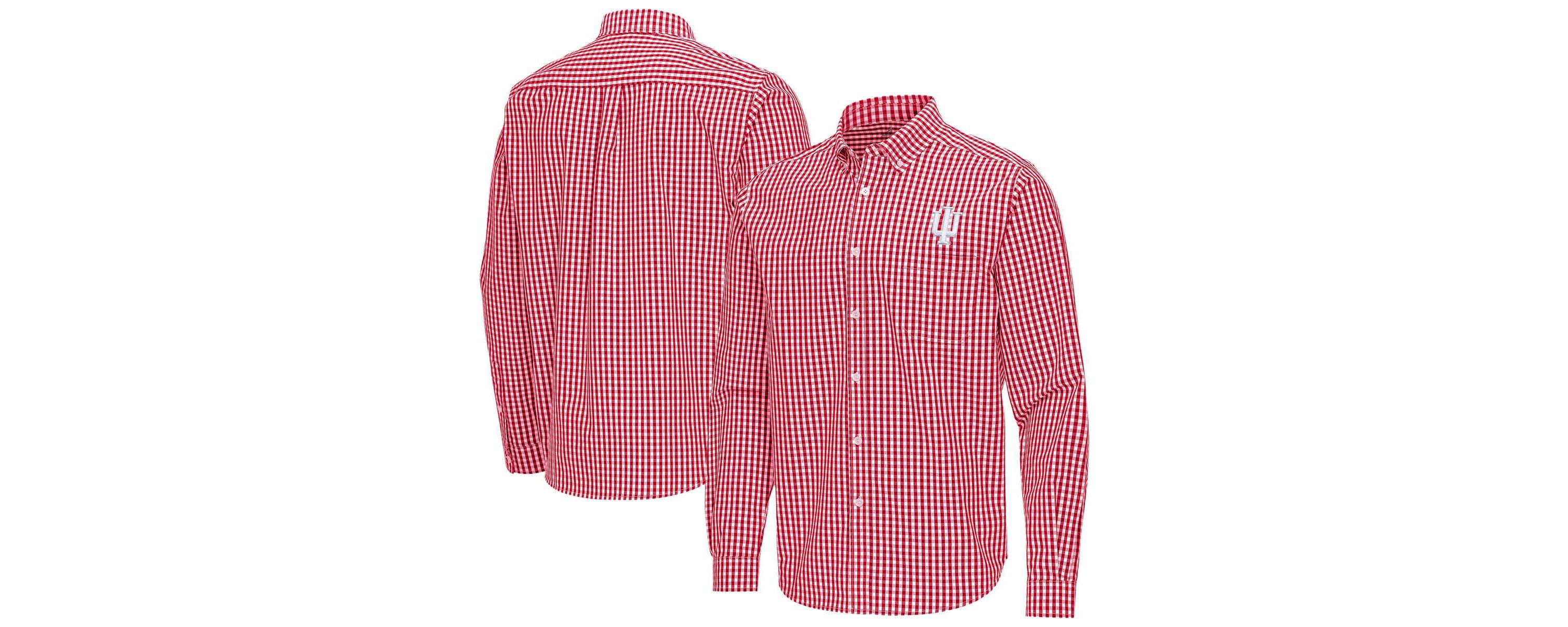 NCAA Indiana Hoosiers Ellis Woven Tri-Blend Long Sleeve Button-Down Shirt