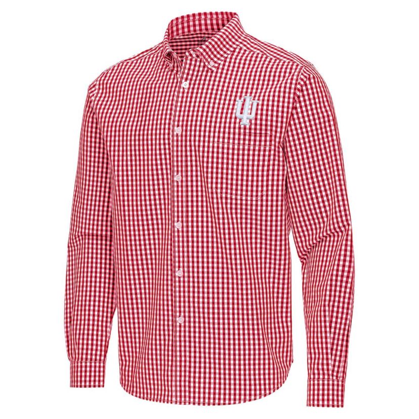 NCAA Indiana Hoosiers Ellis Woven Tri-Blend Long Sleeve Button-Down Shirt