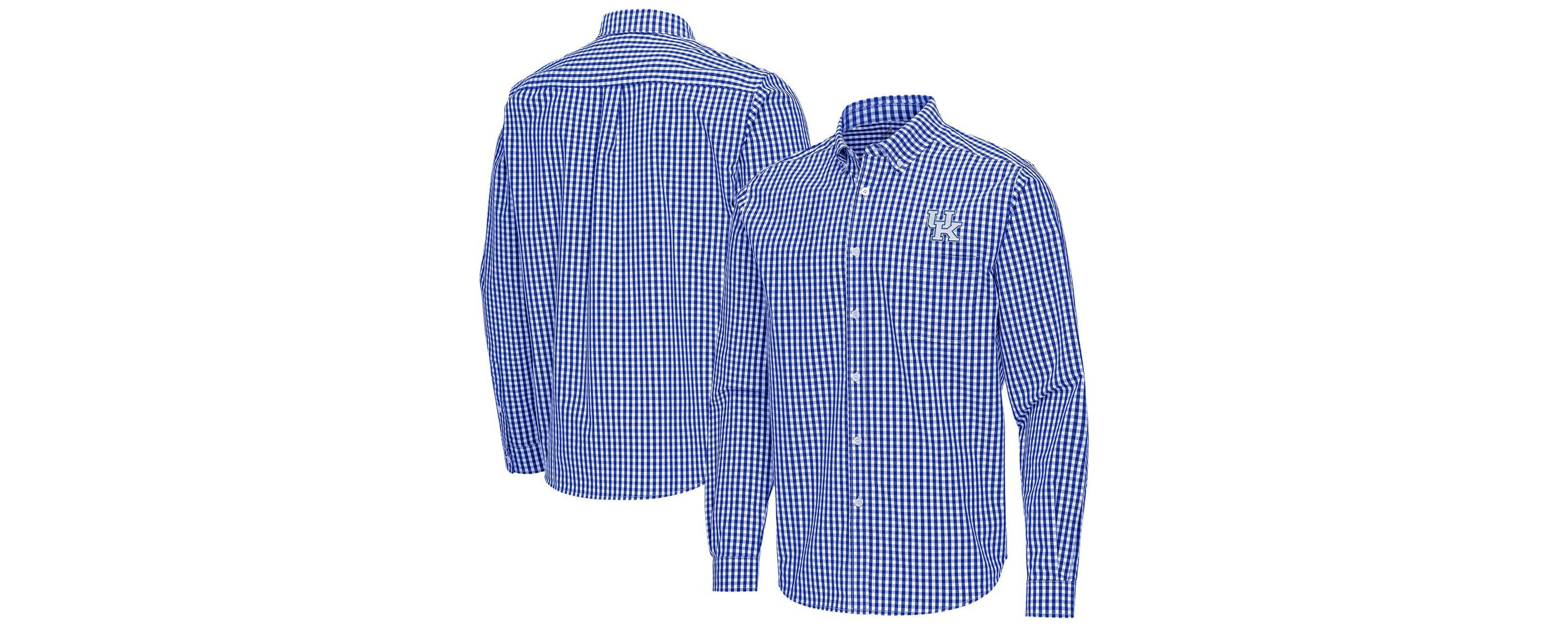 NCAA Kentucky Wildcats Ellis Woven Tri-Blend Long Sleeve Button-Down Shirt