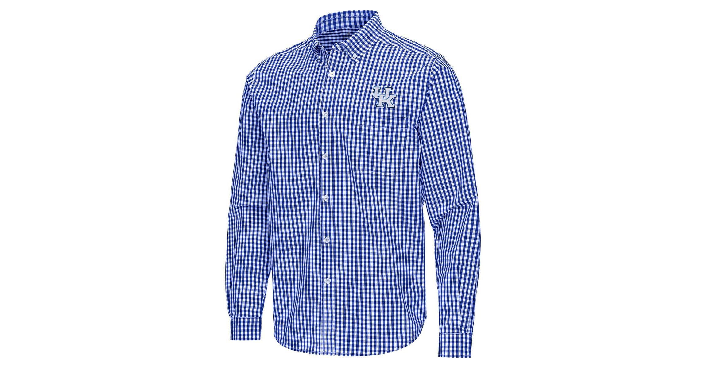 NCAA Kentucky Wildcats Ellis Woven Tri-Blend Long Sleeve Button-Down Shirt