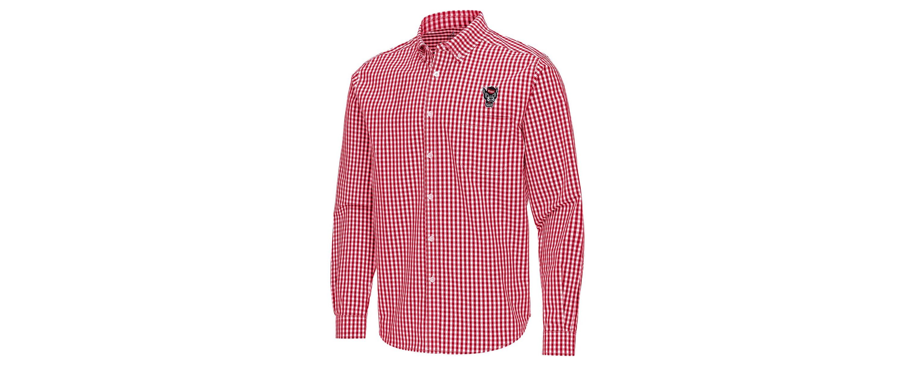 NCAA NC State Wolfpack Ellis Woven Tri-Blend Long Sleeve Button-Down Shirt