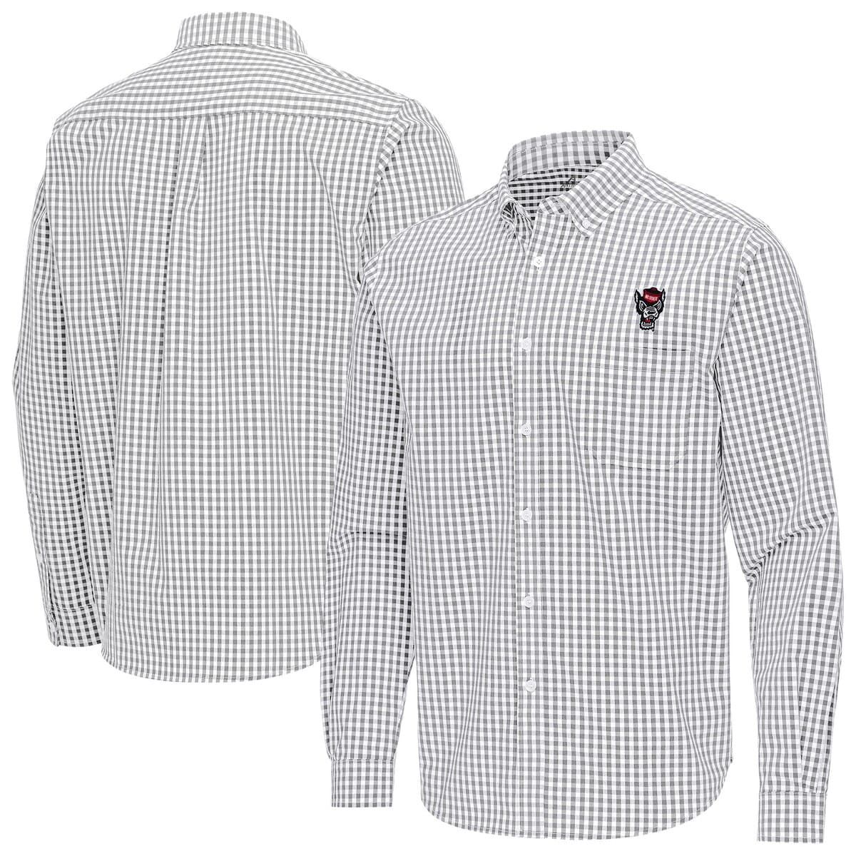 NCAA NC State Wolfpack Ellis Woven Tri-Blend Long Sleeve Button-Down Shirt