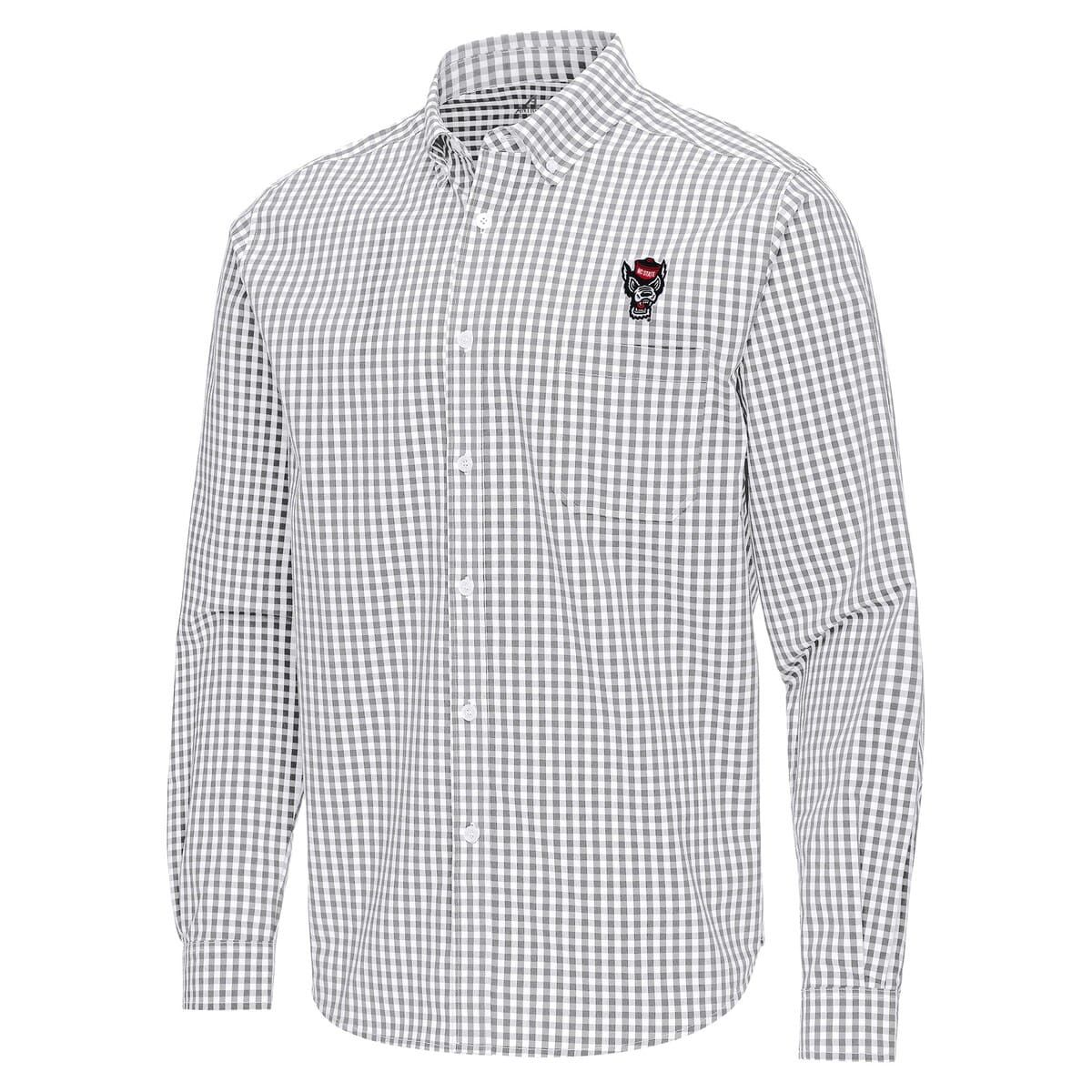 NCAA NC State Wolfpack Ellis Woven Tri-Blend Long Sleeve Button-Down Shirt