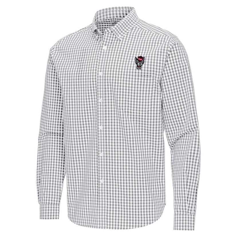NCAA NC State Wolfpack Ellis Woven Tri-Blend Long Sleeve Button-Down Shirt
