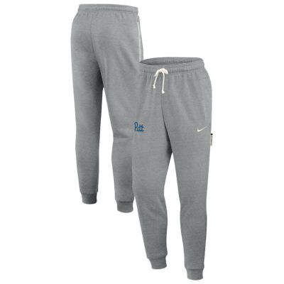 Men's NCAA Nike Heather Pitt Panthers 2025 Sideline Standard Issue Dri-FIT Taper Sweatpants, Gray, XL