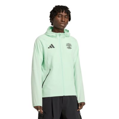 adidas Men's MLS Austin FC Tiro Travel Full-Zip Hooded Windbreaker, Green, Medium