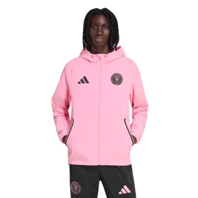 adidas Men's MLS Light Inter Miami CF Tiro Travel Full-Zip Hooded Windbreaker