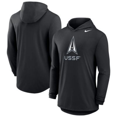 Men's NCAA Nike Air Force Falcons Space Force Rivalry Long Sleeve Hoodie T-Shirt, Black, 2XL