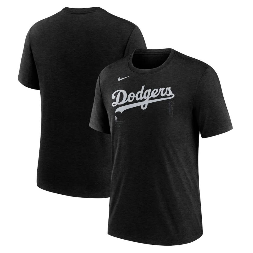 MLB Nike Los Angeles Dodgers Fashion Wordmark Tri-Blend T-Shirt