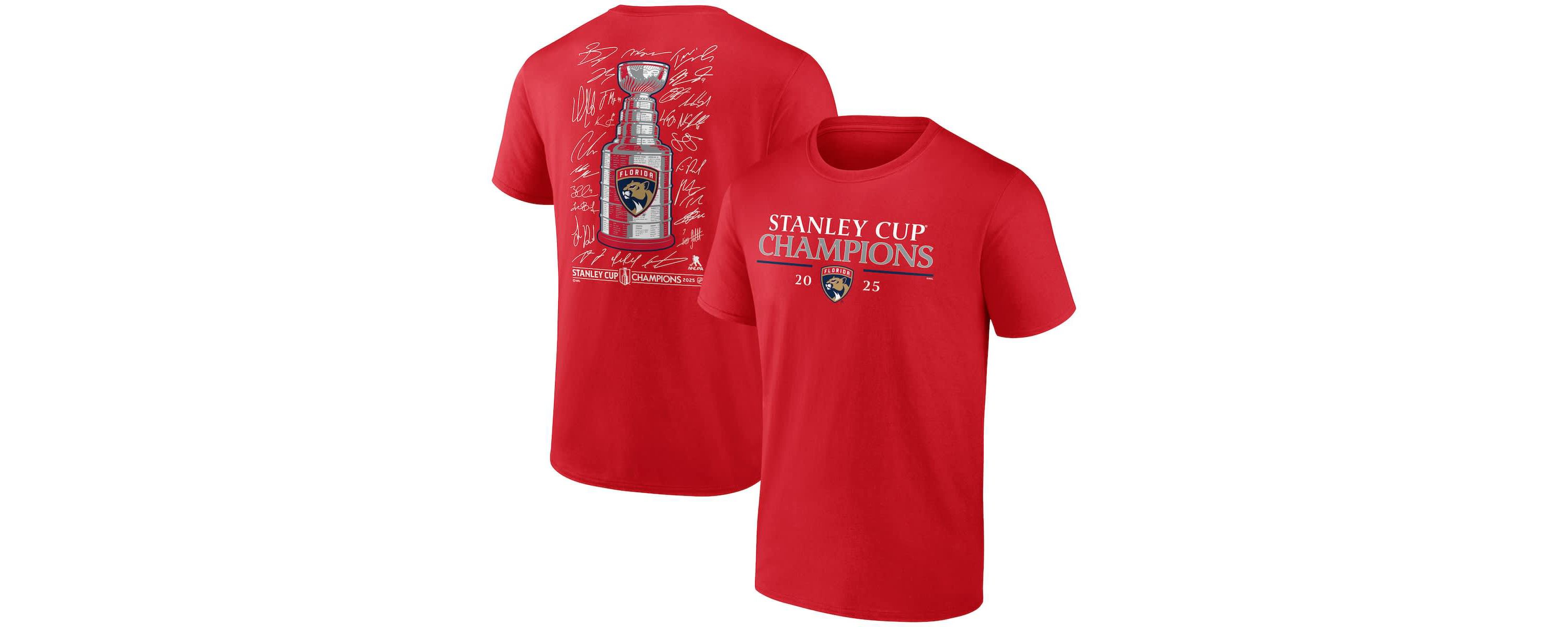 NHL Fanatics Florida Panthers 2025 Stanley Cup s Signature Roster T-Shirt